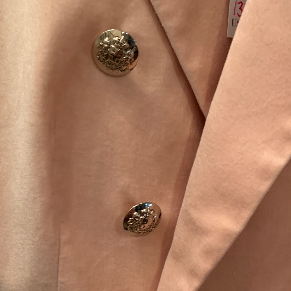 NWT White House Black Market Blush Velvet Holiday Double-Breasted Blazer 0 - Picture 4 of 11